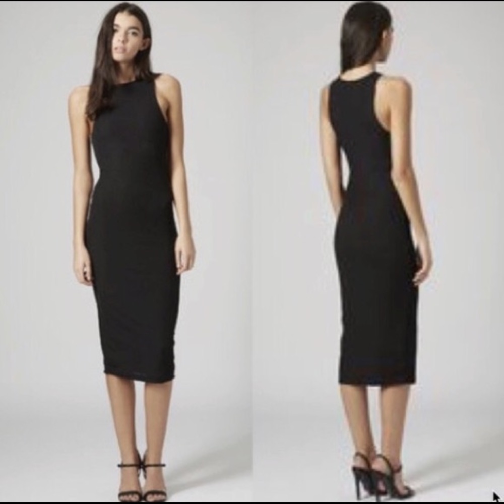 Topshop | Black Bodycon Midi Dress
